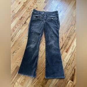 Department of Peace Vintage Grey Corduroy Flare Pants - Size 10 Y2K Boho b2